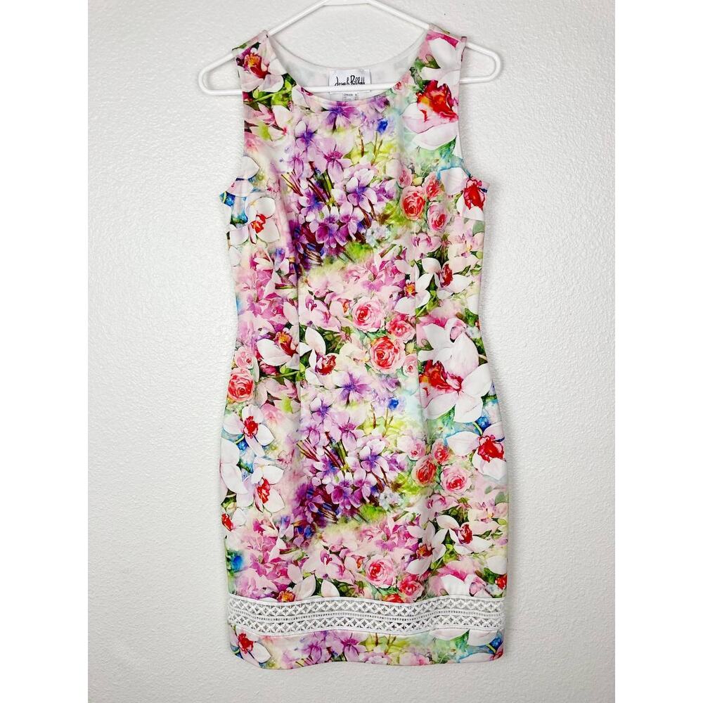 Joseph Ribkoff Floral Sleeveless Midi Dress in Pink, Purple, Green